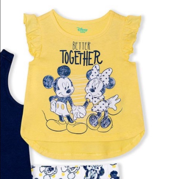 Mickey Mouse & Minnie Mouse 3 Piece Shorts set - Picture 3 of 6